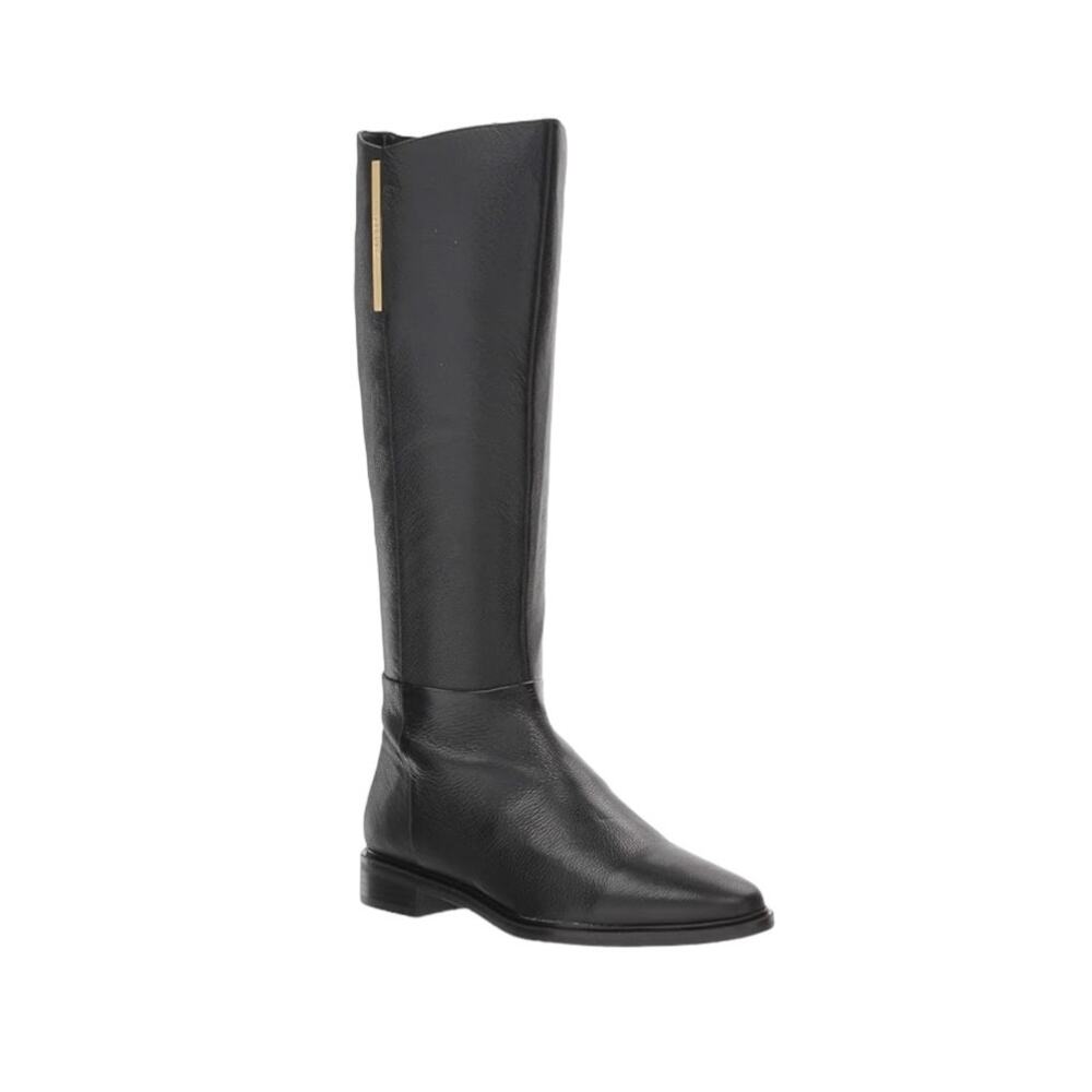 Calvin Klein Women's Francine Pebbled Knee High Riding Boots Black Size 5 1/2